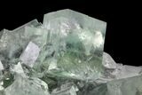Green Cubic Fluorite and Calcite Crystal Cluster - Fluorescent! #93658-1